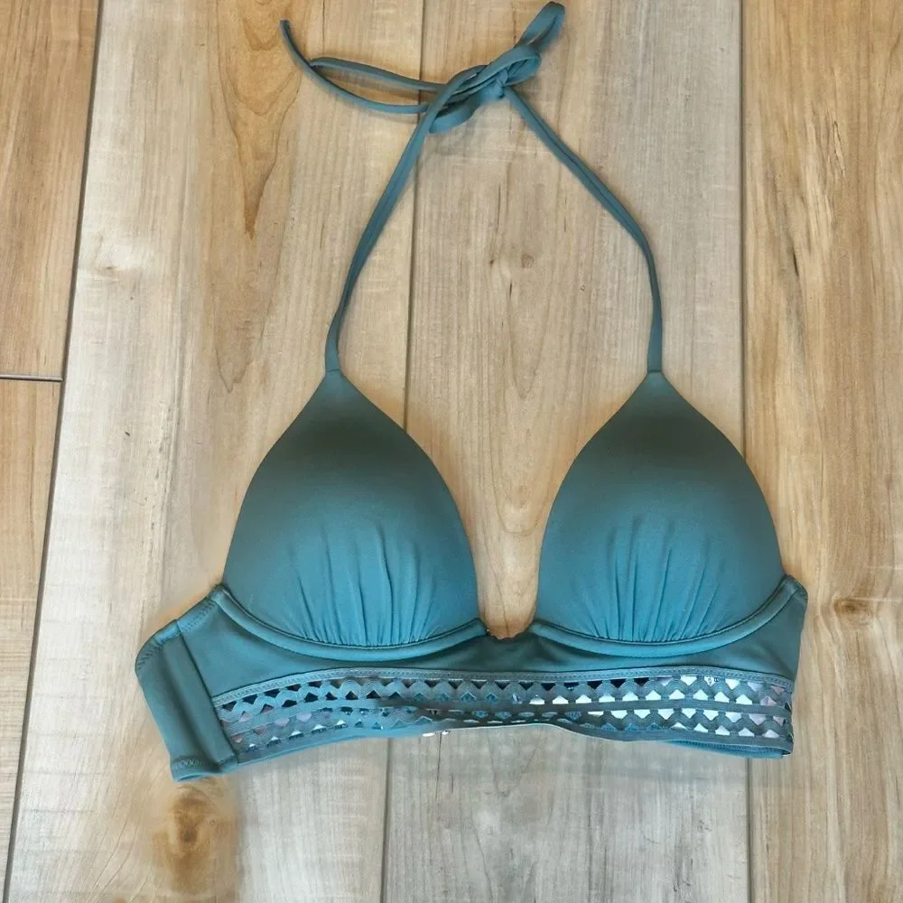 Shade & Shore Bikini Top Padded & Underwire Green 34B
